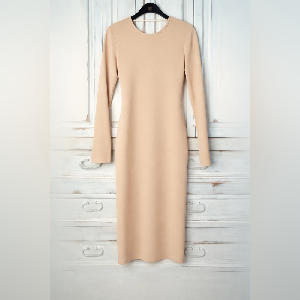 Zara open back dress peach size medium